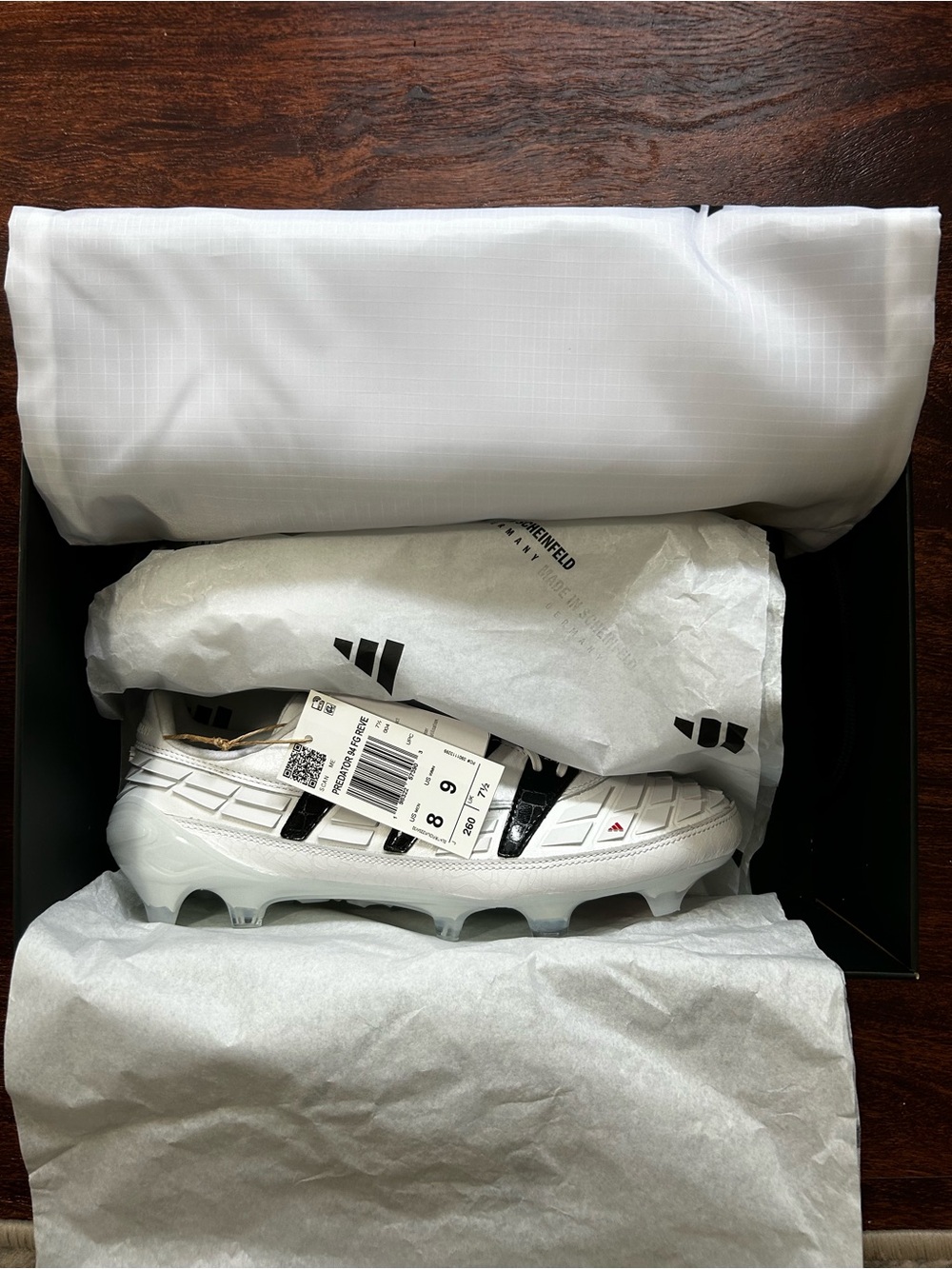 adidas Men's White and Black Football Cleats